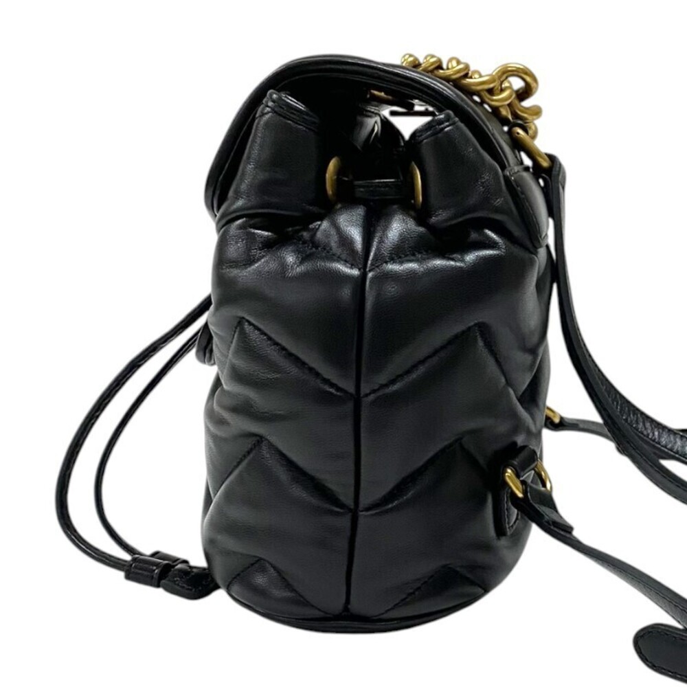 Gucci GG Marmont Quilted Backpack Black Leather Daypack - Picture 4 of 10